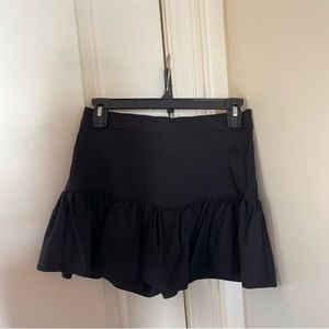 Zara black high waisted mini ruffle skort